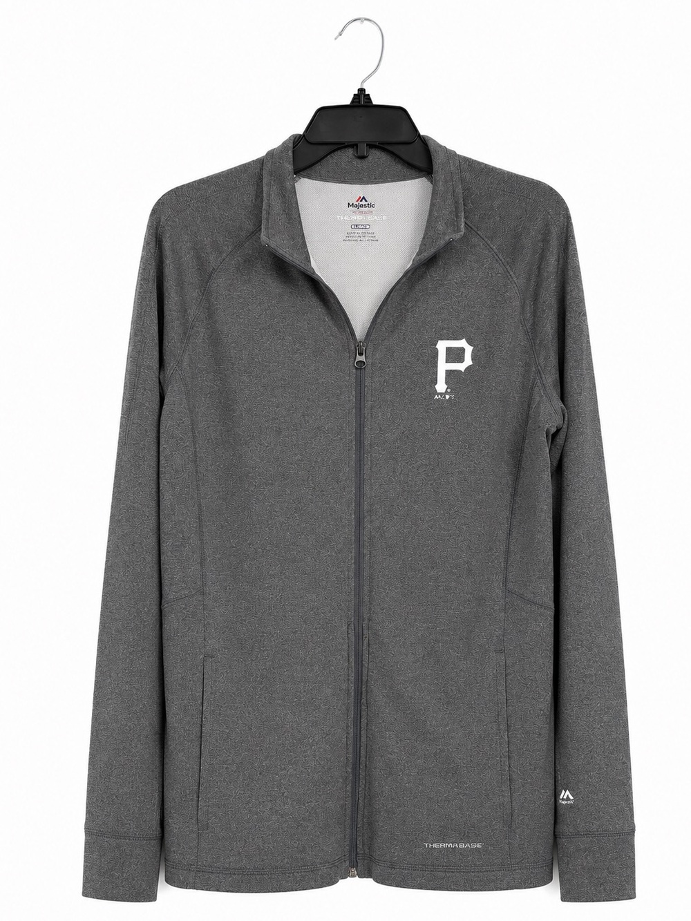 Majestic Pittsburgh Pirate Scoring Sweetheart Jacket Women XL Charcoal Full Zip